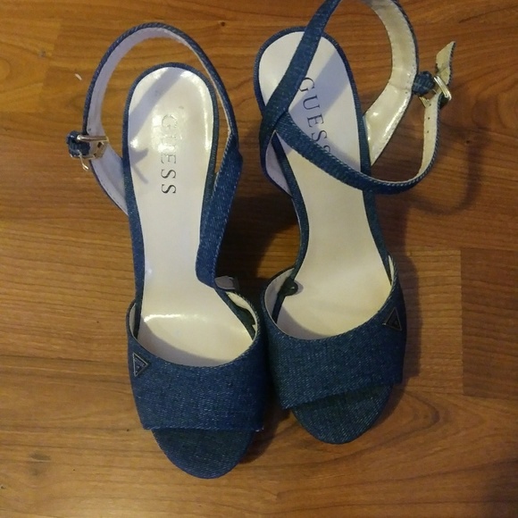 Guess Denim Wedge Heels - Picture 2 of 4